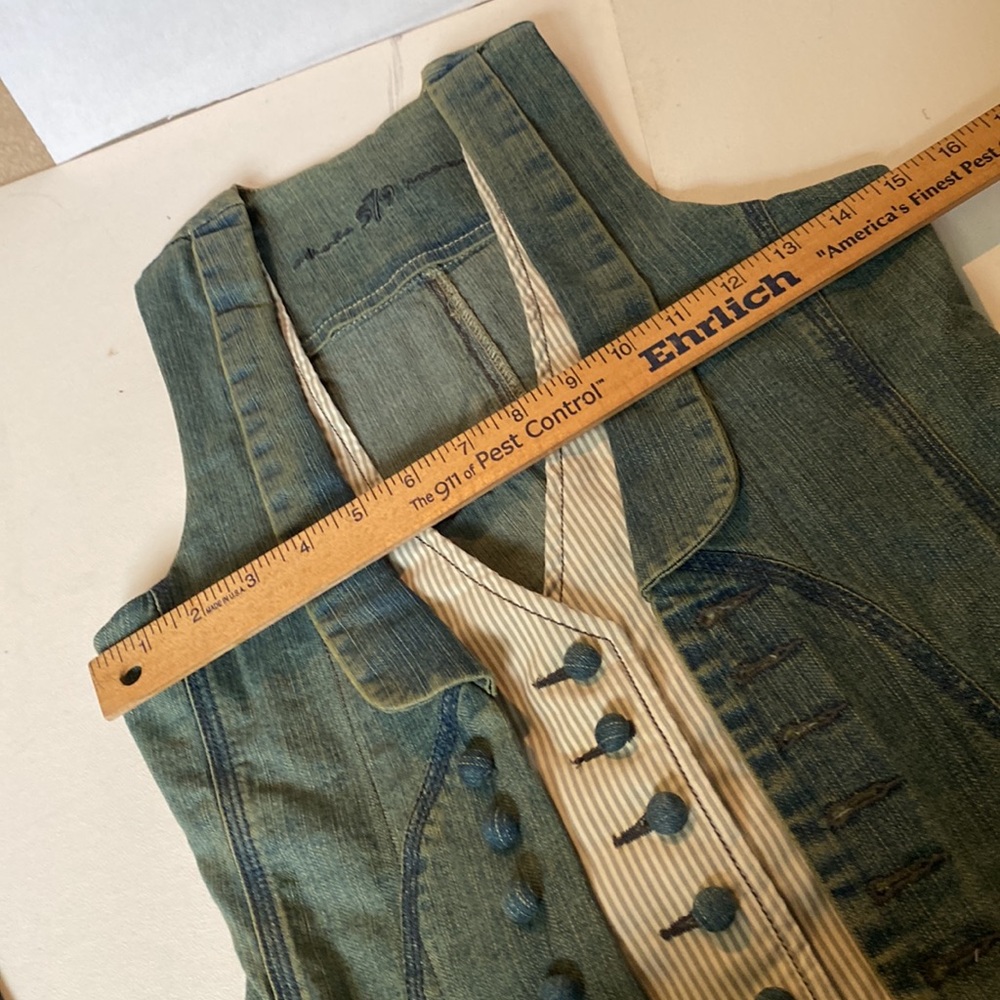 579 Double Layered Denim Vest - Picture 5 of 6